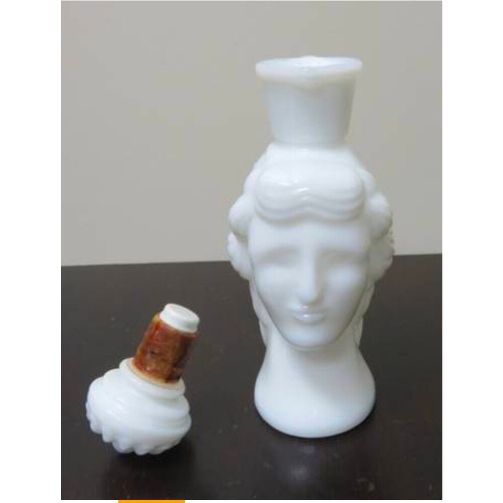 Vintage 1972 Avon milk glass Grecian Pitcher in like new condition with original